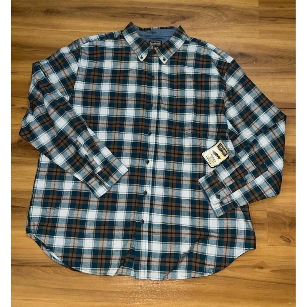 Mens NWT Schmidt Plaid Flannel Button‎ Down Casual Shirt